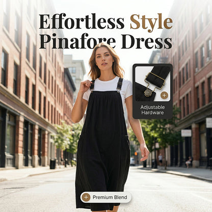 ⏳Time-Limited Special⏰Loose Midi Overall Dress – Relaxed Fit, Breathable & Side Pockets – Everyday Casual ✨