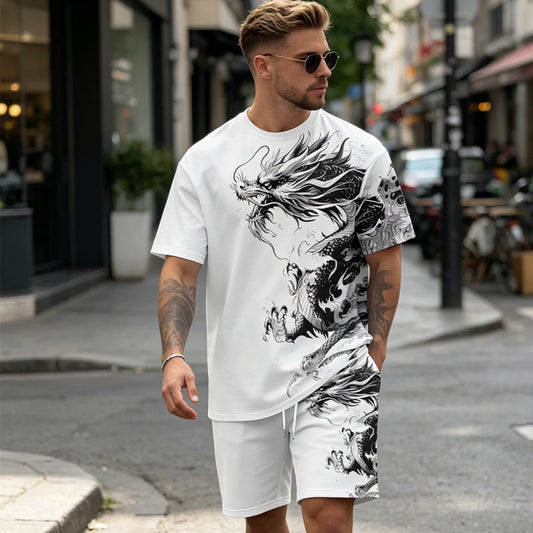 ⏳Time-Limited Special⏰Men's Graphic Print T-Shirt & Shorts Set