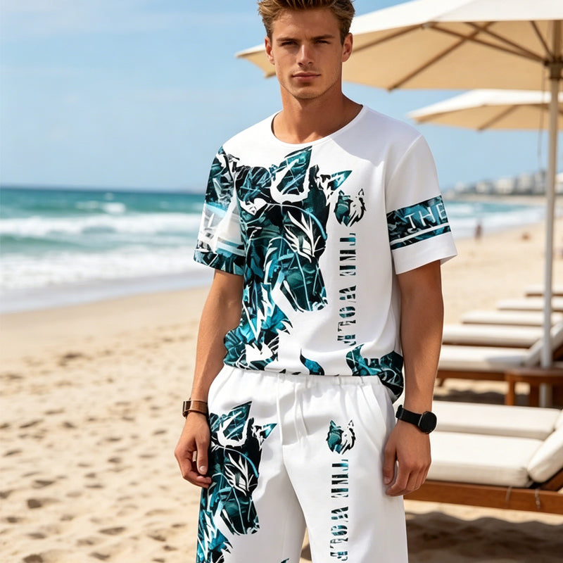 ⏳Time-Limited Special⏰Men's Graphic Print T-Shirt & Shorts Set