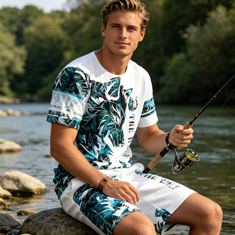 ⏳Time-Limited Special⏰Men's Graphic Print T-Shirt & Shorts Set