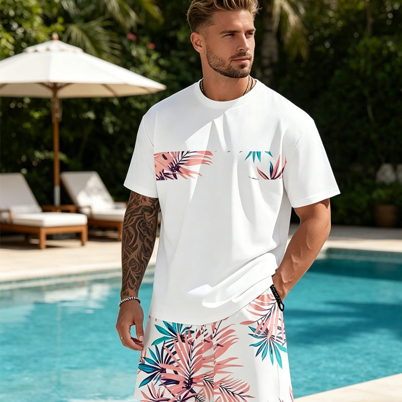 ⏳Time-Limited Special⏰Men's Graphic Print T-Shirt & Shorts Set