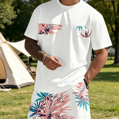 ⏳Time-Limited Special⏰Men's Graphic Print T-Shirt & Shorts Set