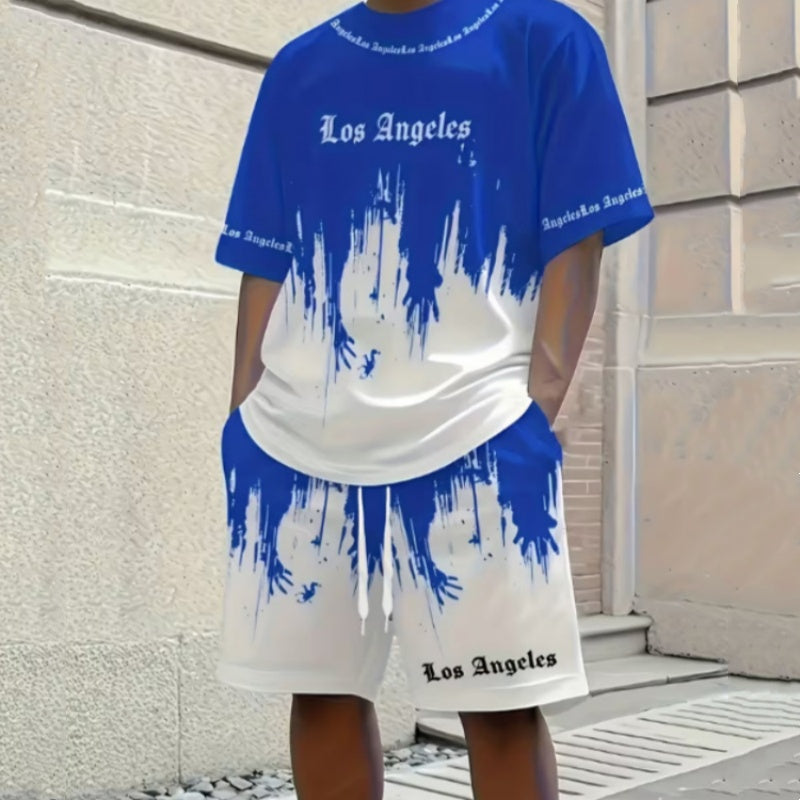 ⏳Time-Limited Special⏰Men's Graphic Print T-Shirt & Shorts Set