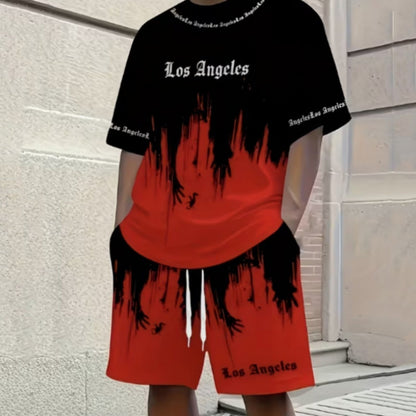 ⏳Time-Limited Special⏰Men's Graphic Print T-Shirt & Shorts Set
