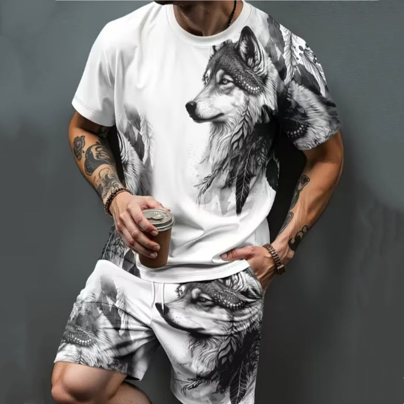 ⏳Time-Limited Special⏰Men's Graphic Print T-Shirt & Shorts Set