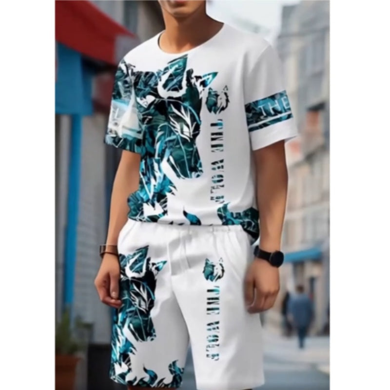 ⏳Time-Limited Special⏰Men's Graphic Print T-Shirt & Shorts Set