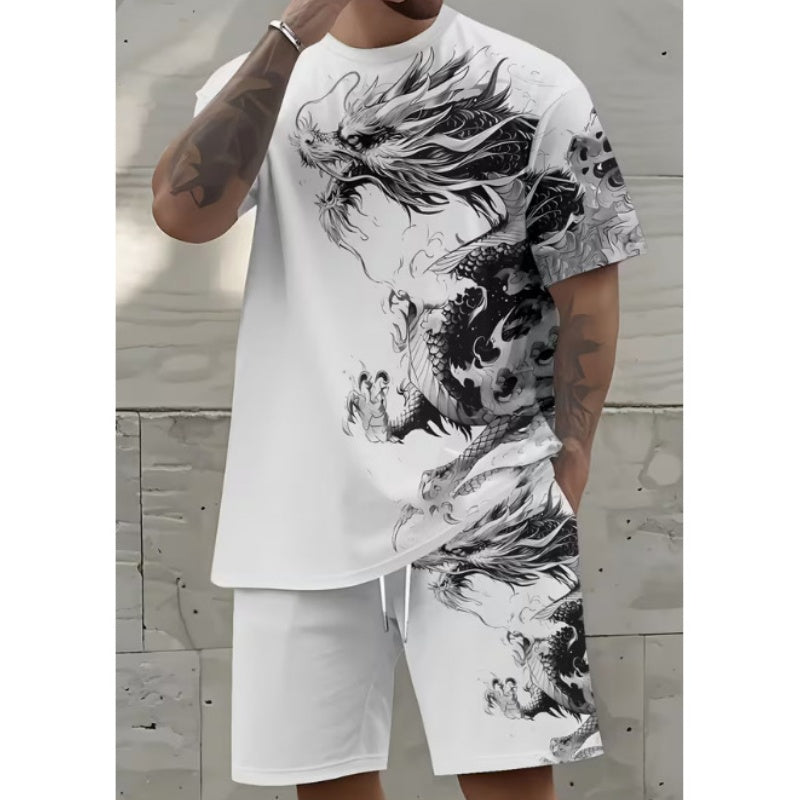 ⏳Time-Limited Special⏰Men's Graphic Print T-Shirt & Shorts Set