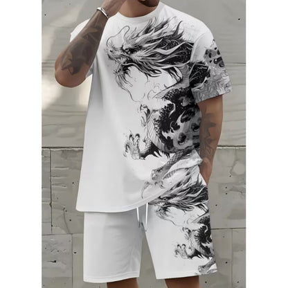 ⏳Time-Limited Special⏰Men's Graphic Print T-Shirt & Shorts Set