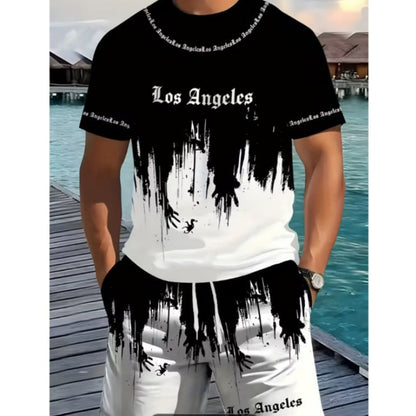 ⏳Time-Limited Special⏰Men's Graphic Print T-Shirt & Shorts Set