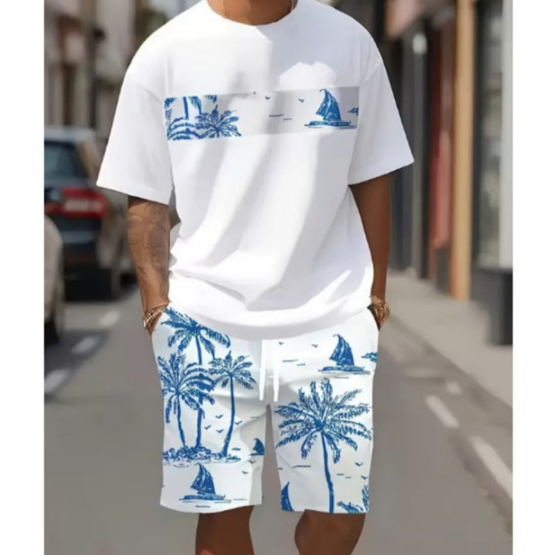 ⏳Time-Limited Special⏰Men's Graphic Print T-Shirt & Shorts Set