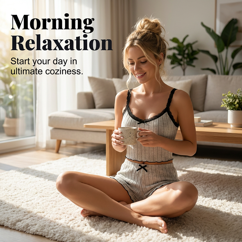 ⏳Time-Limited Special⏰Ribbed Knit Cami & Shorts Pajama Set
