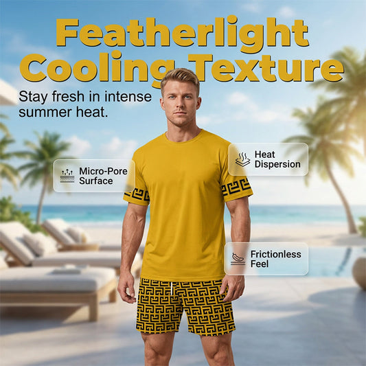 ⏳Time-Limited Special⏰Men's Tracksuit Set – Yellow, Graphic, Quick-Dry, Summer
