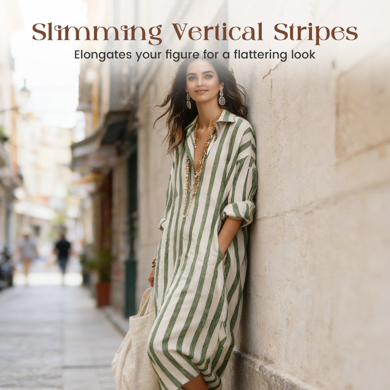 ⏳Time-Limited Special⏰Women's Casual Striped Long Sleeve Shirt Dress