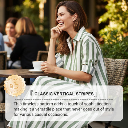 ⏳Time-Limited Special⏰Women's Casual Striped Long Sleeve Shirt Dress