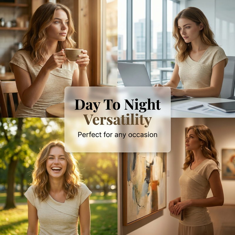 ⏳Time-Limited Special⏰Women's Asymmetrical V-Neck Ruched Solid Top