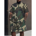 ⏳Time-Limited Special⏰Men's Camouflage Print T-Shirt & Shorts Set