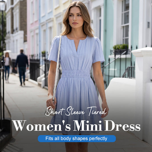 ⏳Time-Limited Special⏰Women's Short Sleeve Tiered Mini Dress
