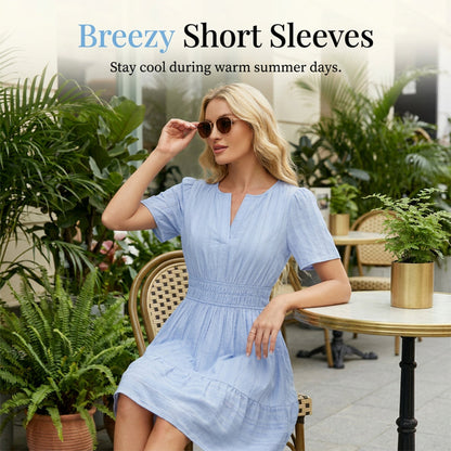 ⏳Time-Limited Special⏰Women's Short Sleeve Tiered Mini Dress
