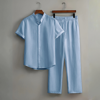 ⏳Time-Limited Special⏰Men's Textured 2-Piece Shirt & Pants Set