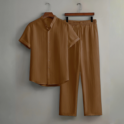 ⏳Time-Limited Special⏰Men's Textured 2-Piece Shirt & Pants Set