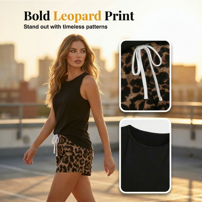 ⏳Time-Limited Special⏰Women's Tank Top & Leopard Shorts Set – Casual, Bold, Stylish 🐆