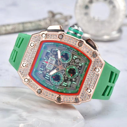 ⏳Time-Limited Special⏰Luxury Men's Tonneau-Shaped Watch with Rhinestone Embellishment