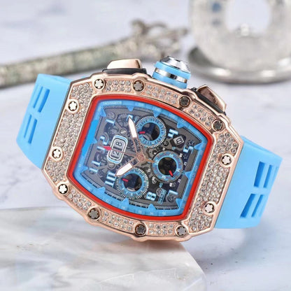 ⏳Time-Limited Special⏰Luxury Men's Tonneau-Shaped Watch with Rhinestone Embellishment