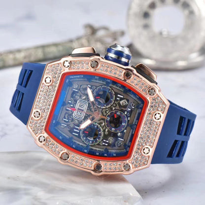 ⏳Time-Limited Special⏰Luxury Men's Tonneau-Shaped Watch with Rhinestone Embellishment