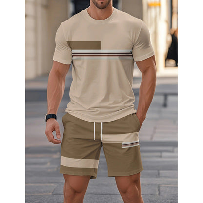 ⏳Time-Limited Special⏰Men's 2-Piece Set – Color Block, 6 Colors, S-5XL, Drawstring 🩳