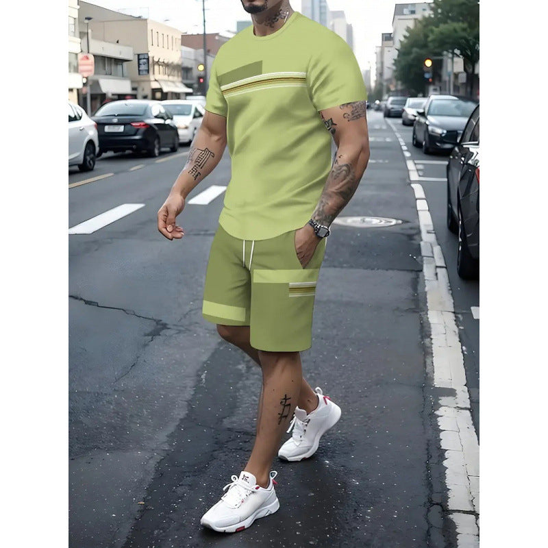 ⏳Time-Limited Special⏰Men's 2-Piece Set – Color Block, 6 Colors, S-5XL, Drawstring 🩳