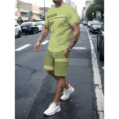 ⏳Time-Limited Special⏰Men's 2-Piece Set – Color Block, 6 Colors, S-5XL, Drawstring 🩳