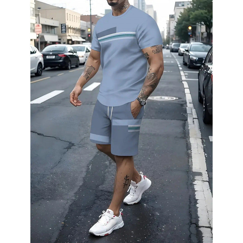 ⏳Time-Limited Special⏰Men's 2-Piece Set – Color Block, 6 Colors, S-5XL, Drawstring 🩳
