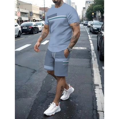 ⏳Time-Limited Special⏰Men's 2-Piece Set – Color Block, 6 Colors, S-5XL, Drawstring 🩳