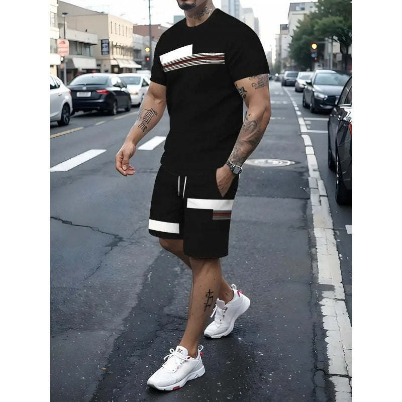 ⏳Time-Limited Special⏰Men's 2-Piece Set – Color Block, 6 Colors, S-5XL, Drawstring 🩳