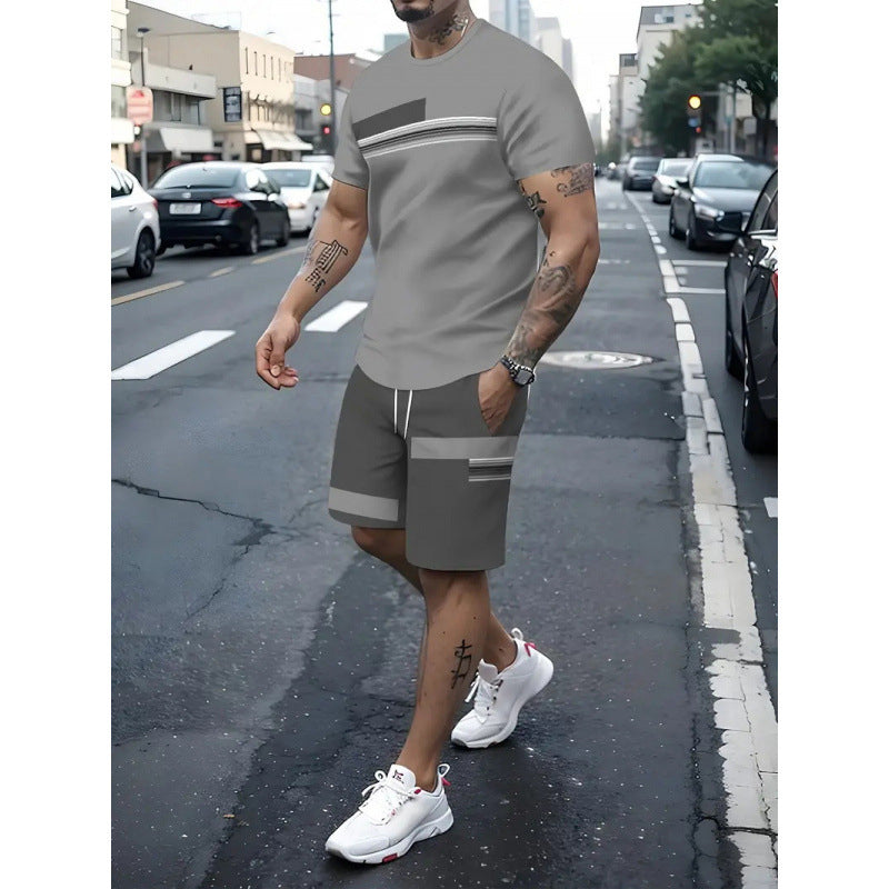 ⏳Time-Limited Special⏰Men's 2-Piece Set – Color Block, 6 Colors, S-5XL, Drawstring 🩳