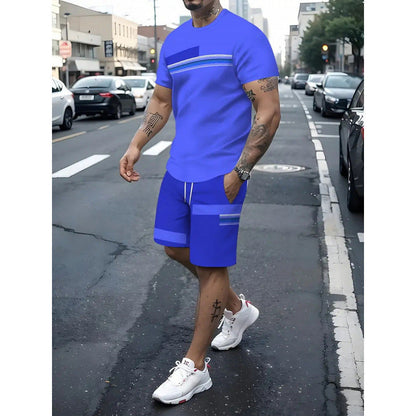 ⏳Time-Limited Special⏰Men's 2-Piece Set – Color Block, 6 Colors, S-5XL, Drawstring 🩳