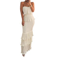 ⏳Time-Limited Special⏰Women’s Strapless Tiered Ruffle Smocked Dress