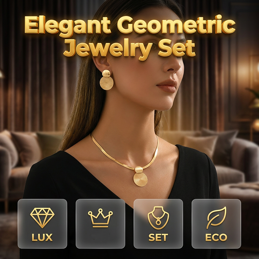 ⏳Time-Limited Special⏰Modern Chic Necklace & Earring Set – Gold finish, geometric design & lightweight – perfect for daily elegance or gifting – includes matching pieces for a polished look 💫