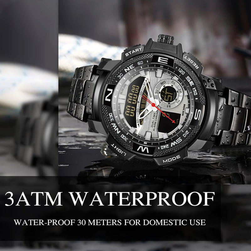 ⏳Time-Limited Special⏰Men's Dual-Display Sports Watch – Analog-Digital, 3ATM Waterproof, Multi-Function ⏱️