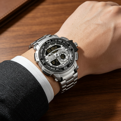 ⏳Time-Limited Special⏰Men's Dual-Display Sports Watch – Analog-Digital, 3ATM Waterproof, Multi-Function ⏱️