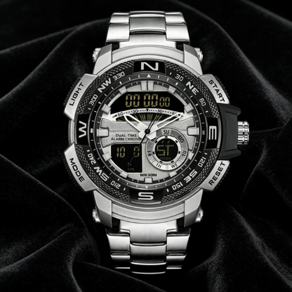⏳Time-Limited Special⏰Men's Dual-Display Sports Watch – Analog-Digital, 3ATM Waterproof, Multi-Function ⏱️