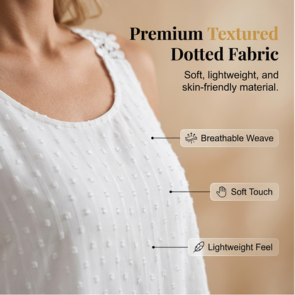 ⏳Time-Limited Special⏰Elegant Lace Strap Tank Top – Swiss Dot, Flowy, Double-Layered 🌸