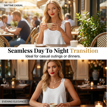⏳Time-Limited Special⏰Elegant Lace Strap Tank Top – Swiss Dot, Flowy, Double-Layered 🌸