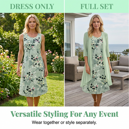 ⏳Time-Limited Special⏰Women's Elegant Chiffon Dress & Cardigan 2-Piece Set