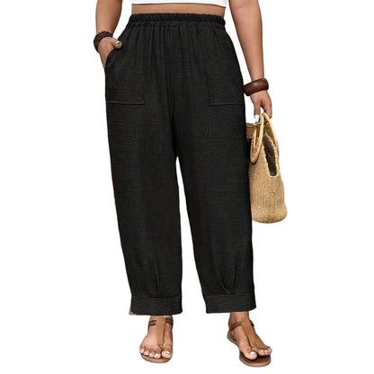 ⏳Time-Limited Special⏰Women’s Cuffed Ankle Pants – Relaxed Fit, Elastic Waist, Solid Colors💛