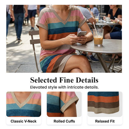 ⏳Time-Limited Special⏰V-Neck T-Shirt Dress – Casual, Breezy, Summer Staple 🌴