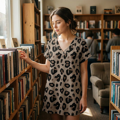 ⏳Time-Limited Special⏰V-Neck T-Shirt Dress – Casual, Breezy, Summer Staple 🌴