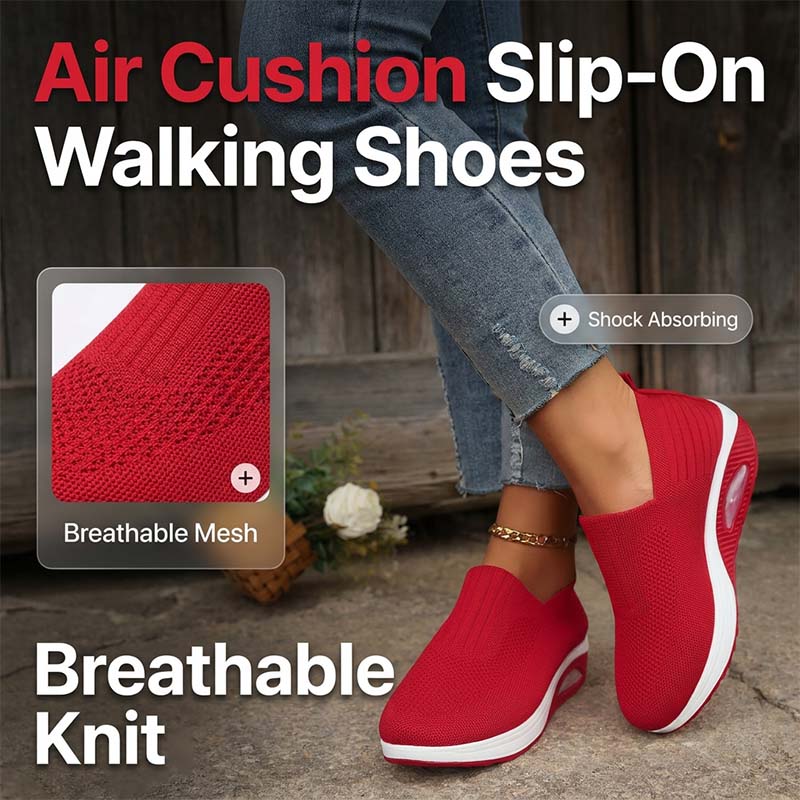⏳Time-Limited Special⏰Air Cushion Slip-On Walking Shoes – Breathable, Shock-Absorbing, All-Day Comfort 🌿