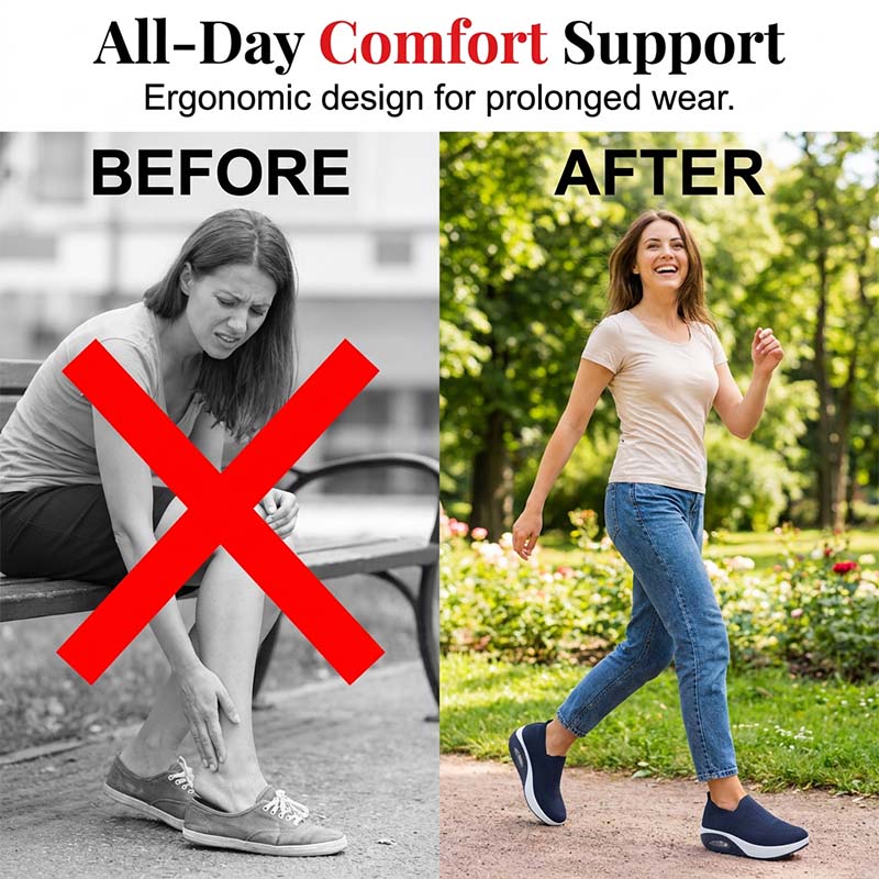 ⏳Time-Limited Special⏰Air Cushion Slip-On Walking Shoes – Breathable, Shock-Absorbing, All-Day Comfort 🌿