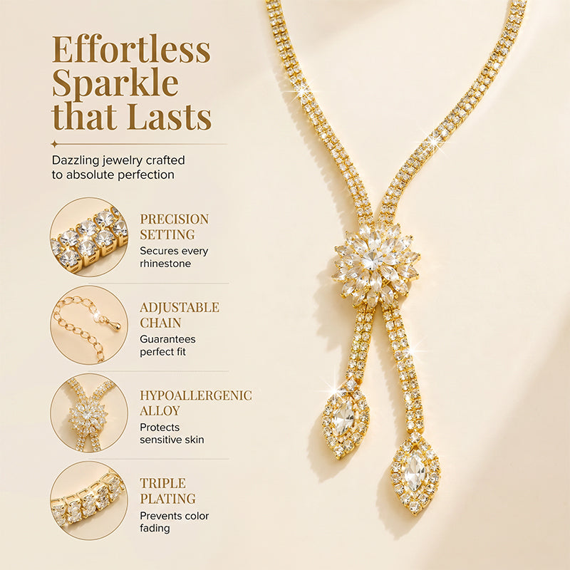 ⏳Time-Limited Special⏰Women's Zircon Flower Jewelry Set – Elegant, Sparkling, Ready-to-Gift 💎